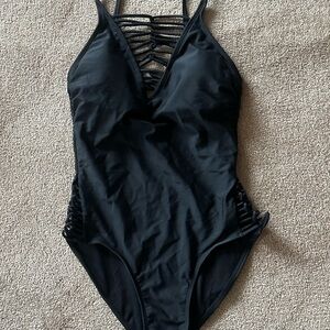 Like new Black Strappy One-Piece Swimsuit